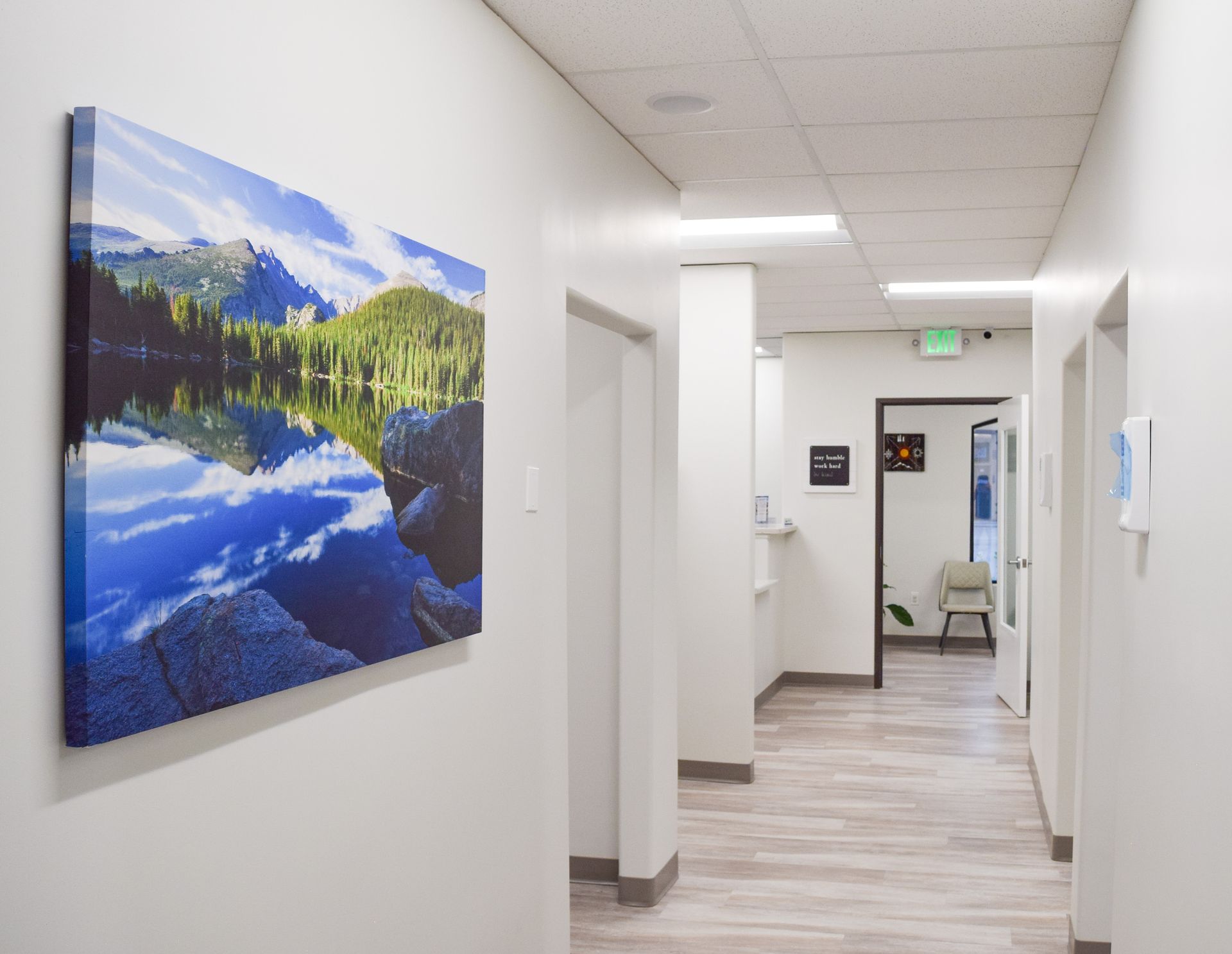 The welcoming hallway at Rocky Mountain Dental Co.